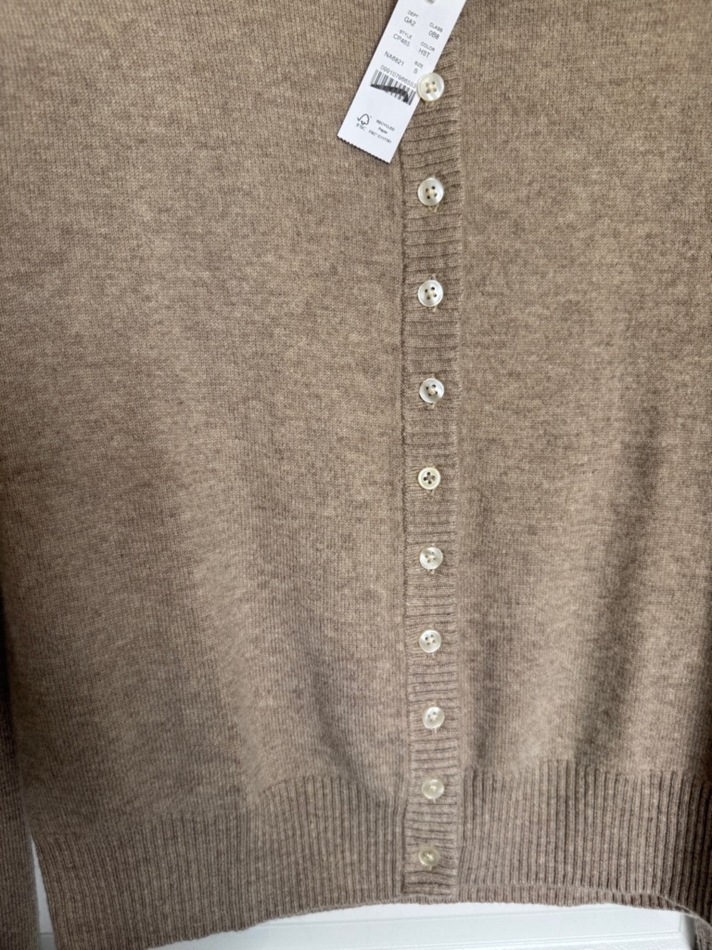NWT! J. CREW Women’s Perfect Cashmere Cardigan in Heather Stone, Size Small - Picture 6 of 15